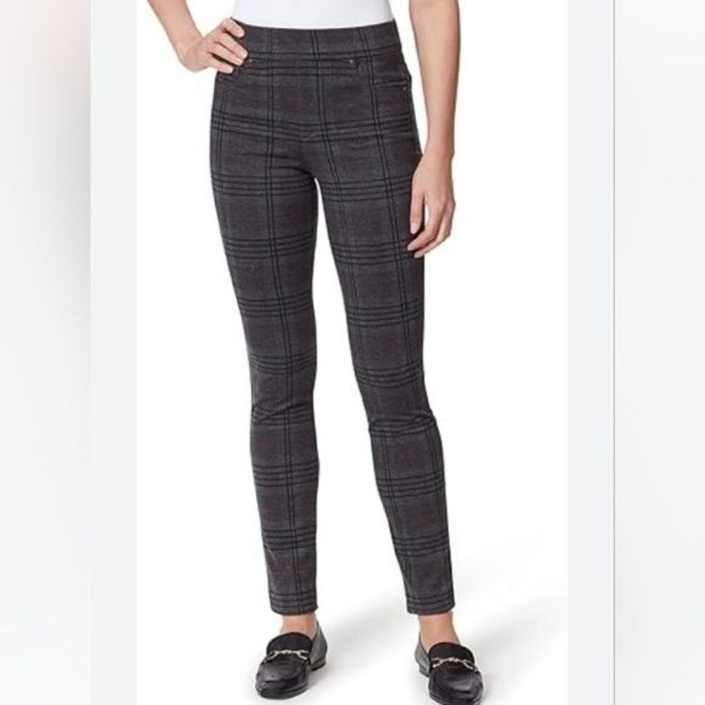 Per Se Tummy Control Leggings Womens Plaid Stretch  size Small